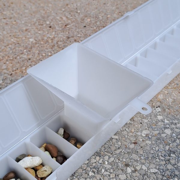 Rock Chip Tray Funnel in Use