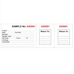 Geological Sample Ticket Book - Double Counterfoil