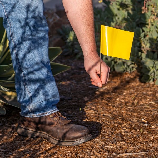 Orange Wire Marking Flag in Use