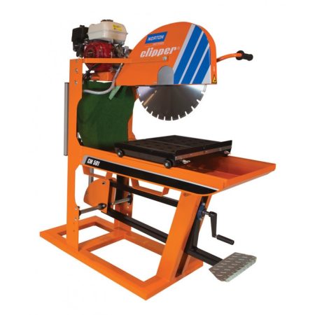 CM501 Petrol Masonry Saw - full set up with blade